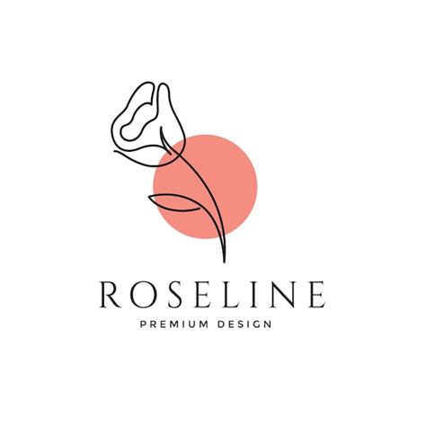 Premium Vector ROSE FLOWER LINE ART LOGO DESIGN VECTOR ILLUSTRATION