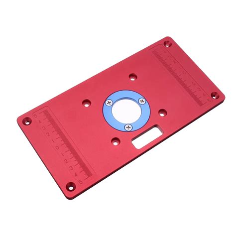 Custom Cnc Milled Anodized Aluminum Router Table Insert Plate With Ring