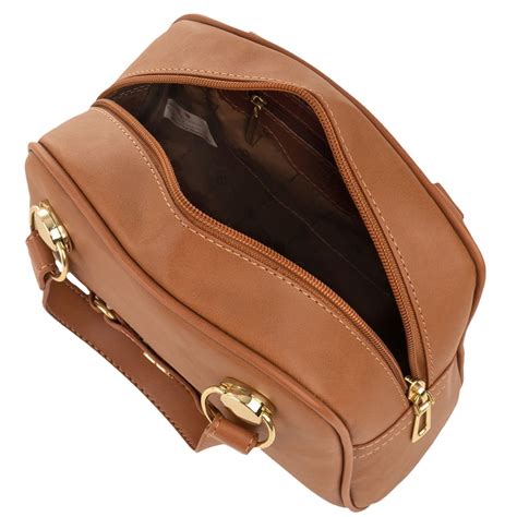 Bolsa Feminina Rafitthy Transversal Pequena Caramelo Marrom