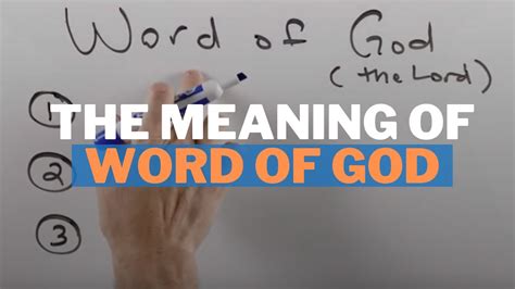 The Meaning Of Word Of God And Word Of The Lord YouTube