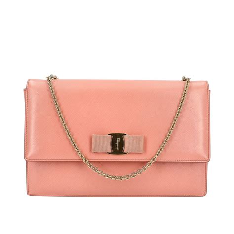 SALVATORE FERRAGAMO Leather Miss Vara Bow Crossbody Bag Pink Luxity