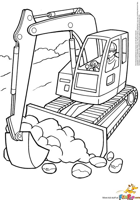 Coloriage Bulldozer Pelle Mécanique 141776 Transport Dessin à