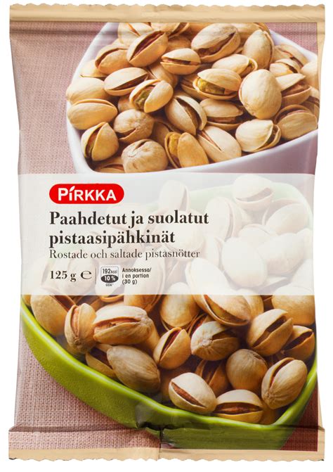 Pirkka Paahdetut Ja Suolatut Pistaasipähkinät 125g K Ruoka