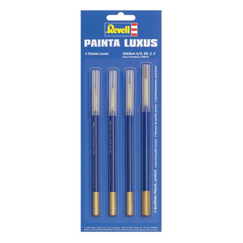 Revell Painta Luxus Martens Brushes 4 mårdhårspenslar för