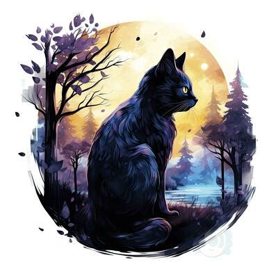 Black Cat Watercolor Stock Photos, Images and Backgrounds for Free Download