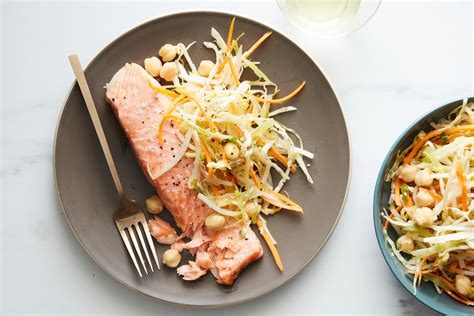 Roasted Salmon With Toasted Sesame Slaw Recipe