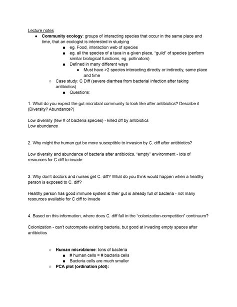 Ecology Final Exam Study Guide - Lecture notes Community ecology