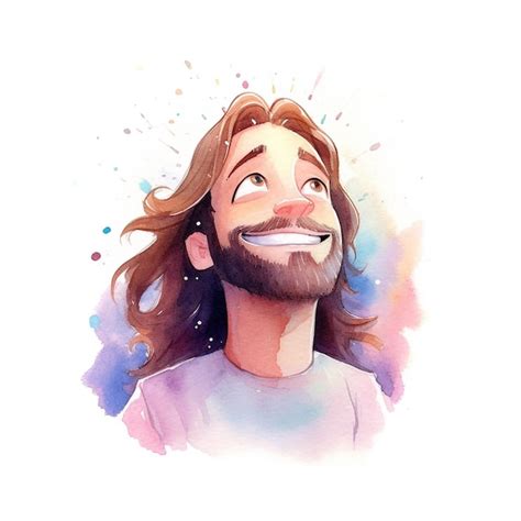 Um Desenho Animado De Um Homem Cabelo Comprido E Um Sorriso Que Diz