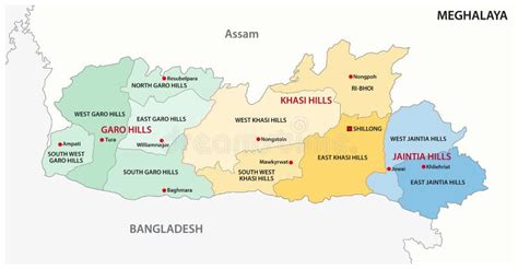 Meghalaya District Map Stock Illustrations – 62 Meghalaya District Map ...