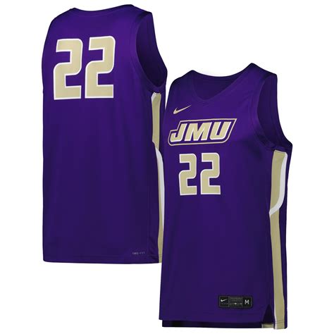 Mens Nike Purple James Madison Dukes Replica Basketball Jersey