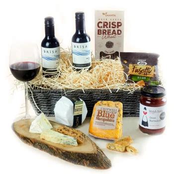 The Cheese and Wine Duo Basket Delight | Wine Gift Baskets to the UK