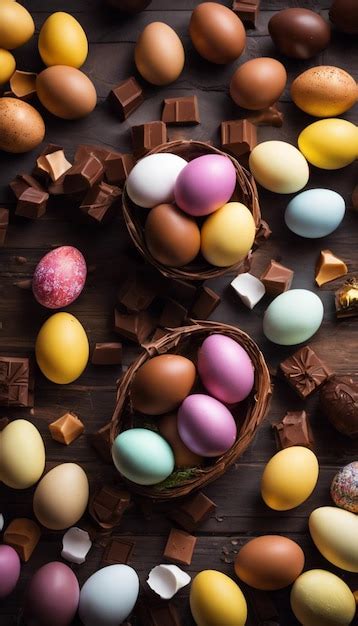 Premium Photo Indulge In Decadent Delights Tempting Chocolate Eggs