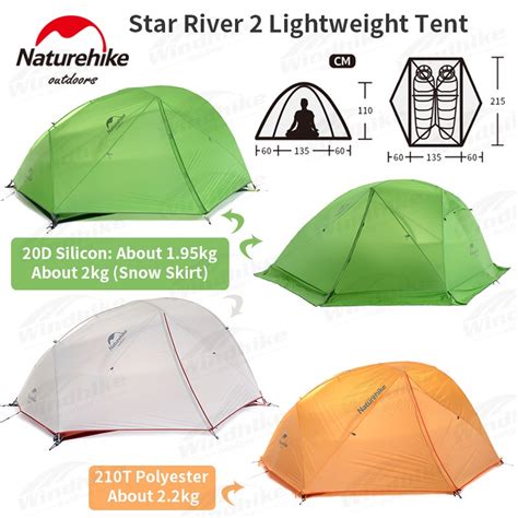 Naturehike Star River 2 Persons Tent 4 Seasons Ultralight Camping Tent ...