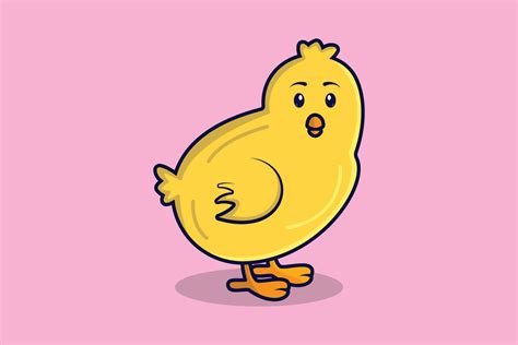 Cute Cartoon Baby Chicken Vector Design Graphic By Ahsanalvi