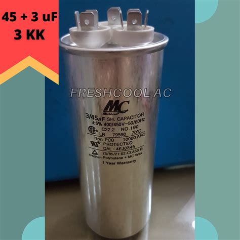 Jual KAPASITOR AC CAPACITOR AC MERK MC 3 45 UF 45 3 MIKRO 3 KAKI