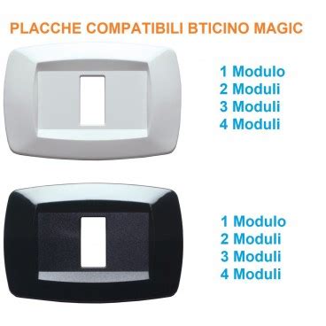 Placca Bianca O Nera Compatibile Bticino Magic Posti Per