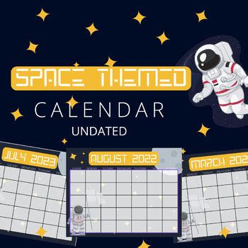 {SPACE THEMED} Undated & Editable Calendar by The Millennial Preschool ...