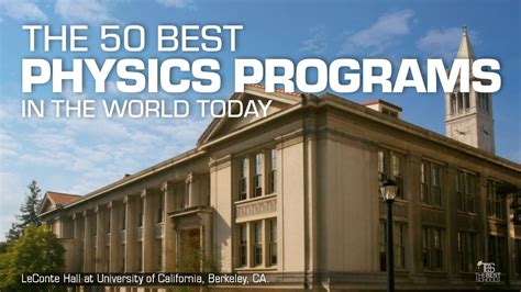 The 50 Best Physics Programs in the World Today