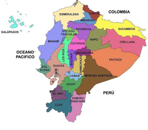 Mapa De Las Provincias De Ecuador