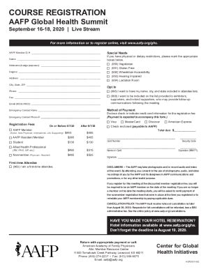 Fillable Online AAFP Global Health Summit Fax Email Print PdfFiller