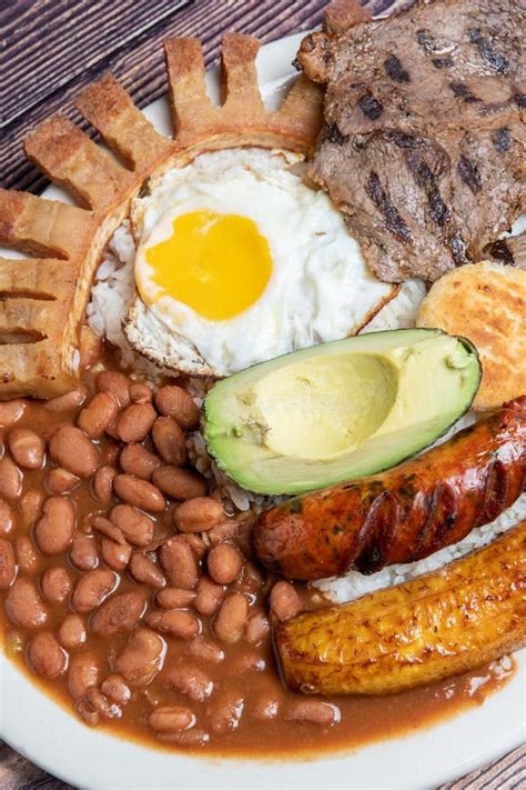 Colombian Bandeja Paisa stock image. Image of beans - 142107125