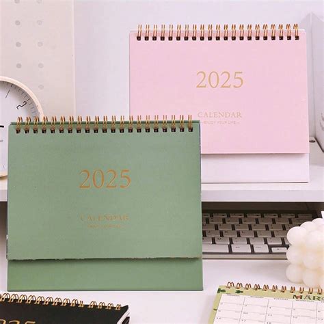 1pc 2025 Simple Morandi Color Desk Calendar English Desktop Calendar