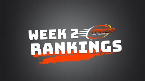 Week 2 Fantasy Football Rankings - Yards Per Fantasy