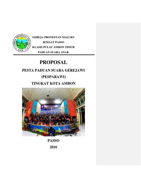 Proposal Pesta Paduan Suara Gerejawi Tingkat Kota Ambon Pdf