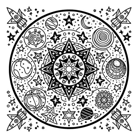 Dessin gratuit à imprimer Coloriage Mandala du cosmos