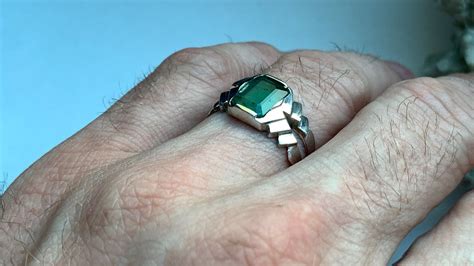 Мужское кольцо с Изумрудом 2,96ct, серебряное кольцо селтик celtic в ...