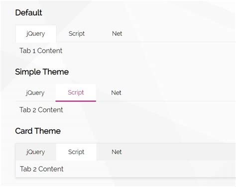 Switch Between Content Sections With Jquery Easy Tabs Plugin Free