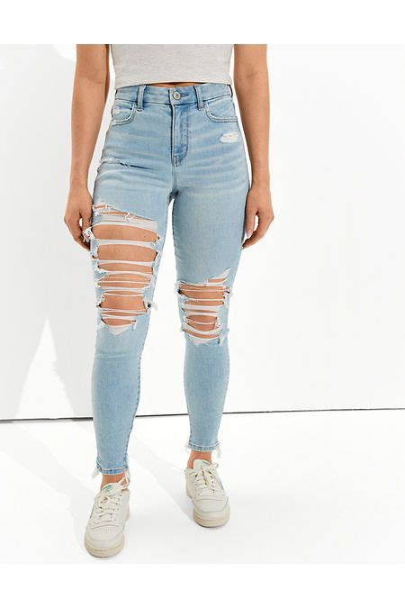 Ae Next Level Ripped Curvy High Waisted Jegging American Eagle Ripped