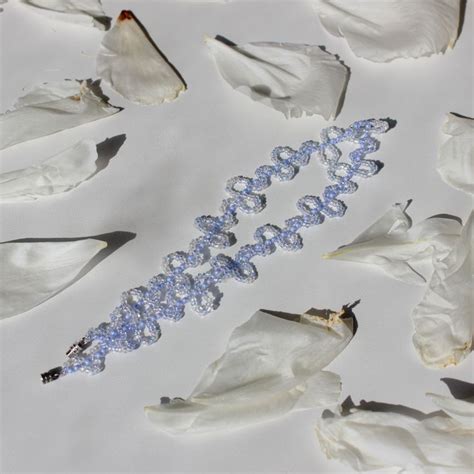 Чокер из бисера Волна | Голубое ожерелье из бисера | Бисерное украшение