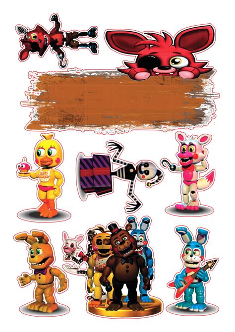 Kit Digital Topo De Bolo Fnaf Tesourete E Silhouette Elo7