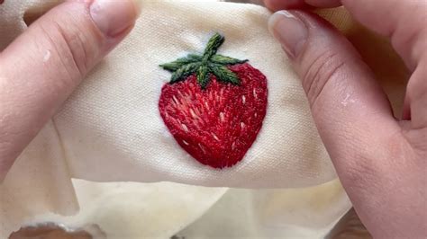 Strawberry Embroidery Tutorial How To Embroider A Strawberry Youtube