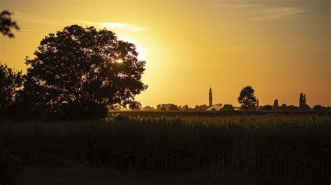 Orange sunset landscape 41472567 Stock Video at Vecteezy