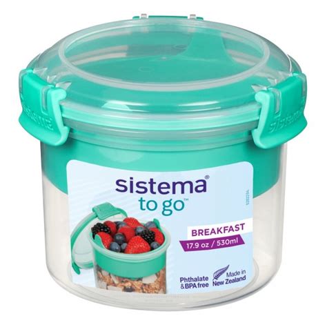 SISTEMA To Go Breakfast 0 53 l miętowy pojemnik na jogurt i musli