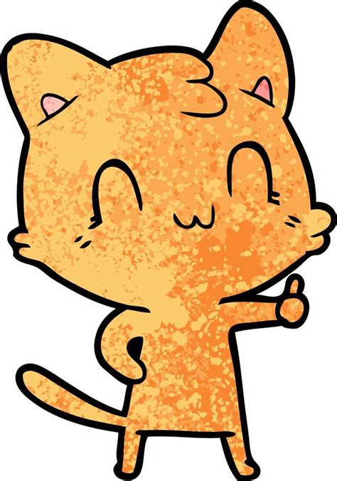 Gato Feliz De Dibujos Animados 12357252 Vector En Vecteezy