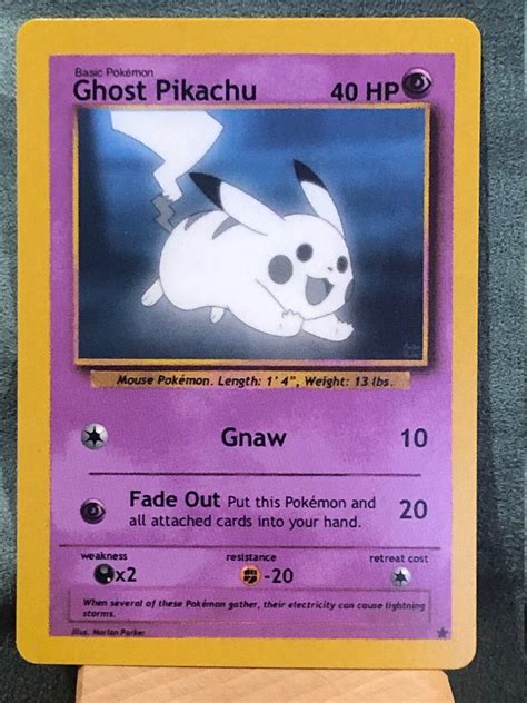 Custom Pokemon Card Ghost Pikachu Etsy