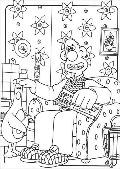 Disegni Da Colorare Wallace E Gromit Stampabile Gratuito Per Bambini