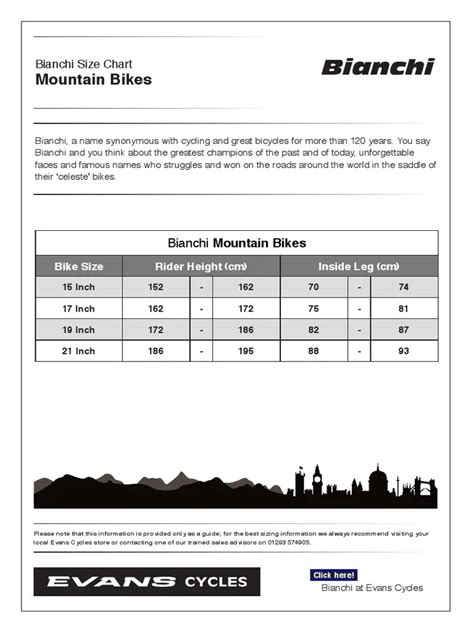 Bianchi Bicycle Size Chart Your Ultimate Guide To Choosing The Perfect