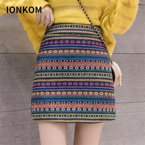 IONKOM многоцветная уличная зимняя мини-юбка на молнии Осенняя модная ...