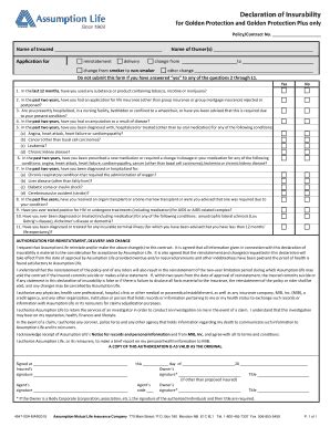 Fillable Online Infonet Assumption Give This Copy To Proposed Insureds