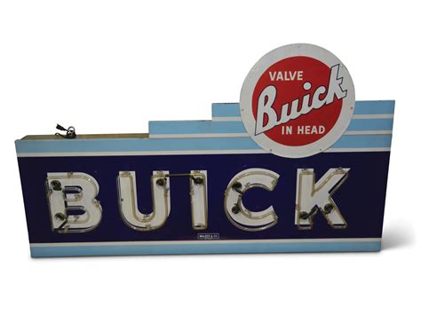 Buick Valve In Head Neon Porcelain Sign Auburn Fall 2019 RM Sotheby S