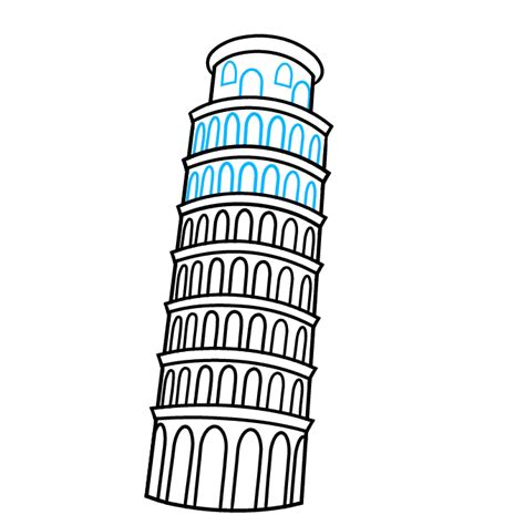 How to Draw the Leaning Tower of Pisa - Really Easy Drawing Tutorial