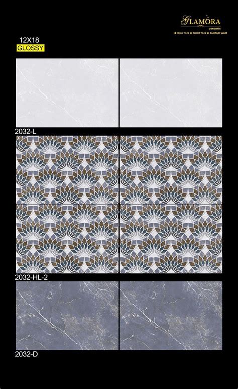 Ceramic Mosaic Blue 12x18 Glamora Glossy Printed Wall Tile Thickness