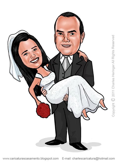 CARICATURAS PARA CONVITE DE CASAMENTO Caricatura Colorida Noivo