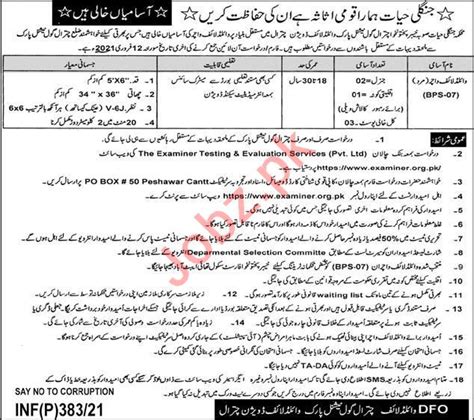 Wildlife Division Chitral Jobs 2021 For Wildlife Watcher 2023 Job