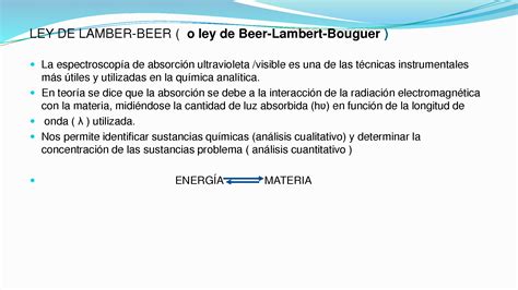 SOLUTION Ley De Lambert Beer Studypool