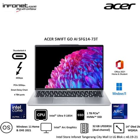 Jual Acer Swift Go Ai Sfg T Qb Ultra H Gb Tb Ssd Intel